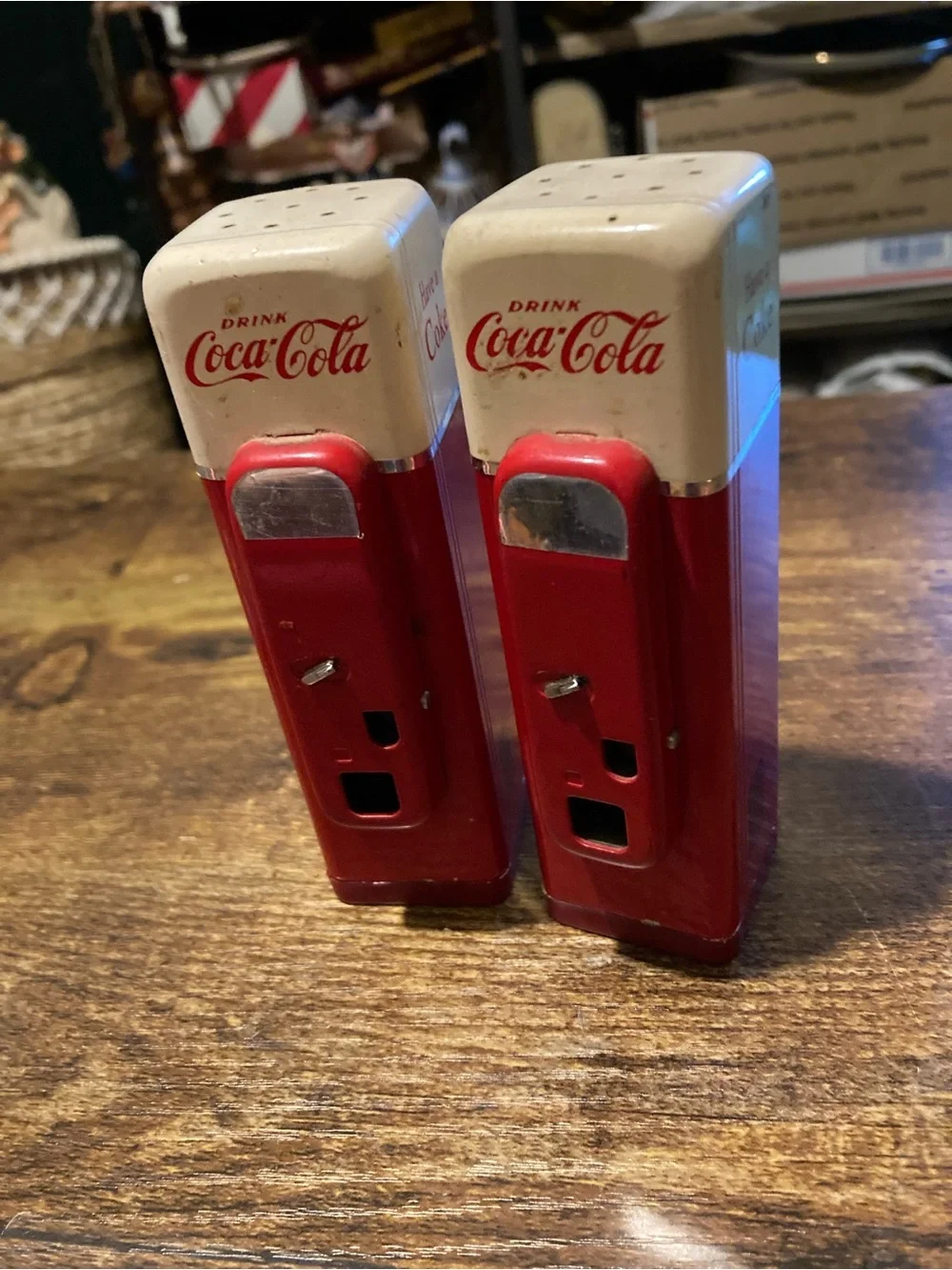 Vintage 1993 Coca Cola gas pump salt & pepper shakers